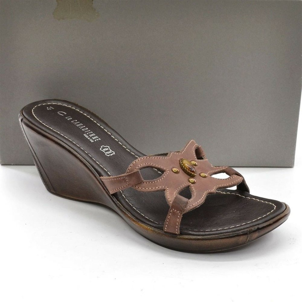 La Canadienne Harrah Wedge Sandals 41 New